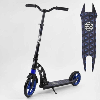 Самокат двухколесный "Best Scooter" 81246 колеса PU, d переднего колеса - 230мм, d заднего колеса - 180мм, 1 амортизатор передний,