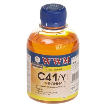 Чорнило WWM C41/Y for Canon CL-41C/CL-51C/CLI-8Y 200g Yellow (C41/Y_200g)