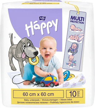 Пелюшки для немовлят Bella Baby Happy 60x60 см 10 шт (5900516601669)