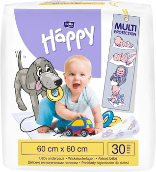 Пелюшки для немовлят Bella Baby Happy 60x60 см 30 шт (5900516601676)