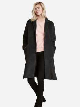 Пальто осіннє довге жіноче H&M 484991 32 Темно-сіре (LD2000000950464_KAY2000000950464)