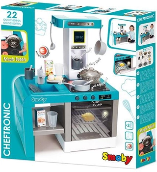 Интерактивная кухня Smoby Toys Шеф с эффектом кипения Голубая (311409) (3032163114093)