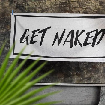 Рушник пляжний великий з принтом Get naked
