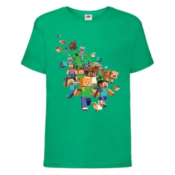 Футболка дитяча Майнкрафт 005 (Minecraft) зелена (MNKT grn 005) 128 см