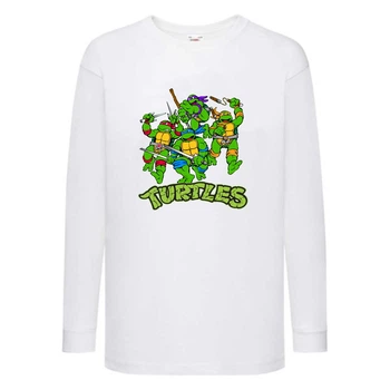 Лонгслив реглан Черепашки Ніндзя 006 (Ninja Turtles) білий (NTR wh 006) 140 см