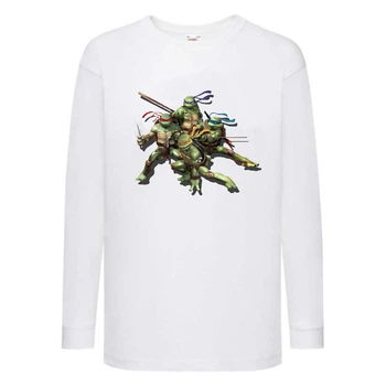 Лонгслив реглан Черепашки Ниндзя 008 (Ninja Turtles) белый (NTR wh 008) 104 см