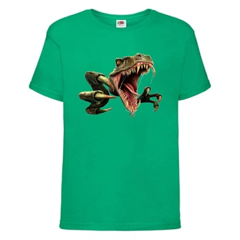 Футболка детская Парк Юрского Периода 0011 (Jurassic Park) зеленая (JPK grn 0011) 104 см