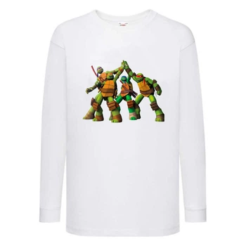 Лонгслив реглан Черепашки Ниндзя 0026 (Ninja Turtles) белый (NTR wh 0026) 152 см