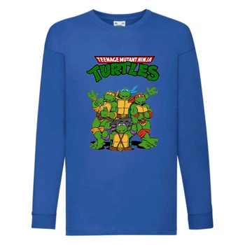 Лонгслив реглан Черепашки Ниндзя 0019 (Ninja Turtles) синий (NTR blu 0019) 128 см