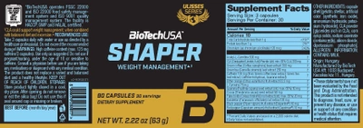 Жиросжигатель Biotech Ulisses Shaper 90 капсул (5999076233977)