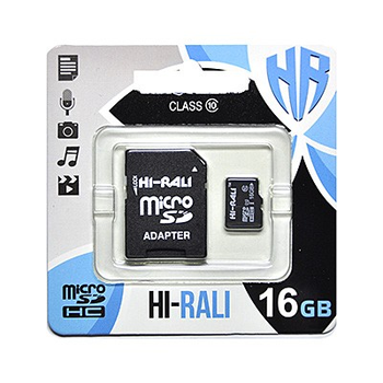 Карта памяти MicroSDHC 16GB Class 4 Hi-Rali + SD-adapter (HI-16GBSDCL4-01)