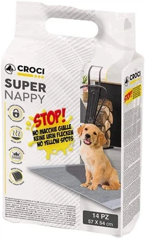 Одноразовые пеленки для щенков и собак с активированным углем 57*54 см Croci Super nappy 14 шт/уп