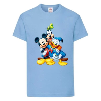 Футболка детская Микки Маус 002 (Mickey Mouse) голубая (MMS lbl 002) 140 см