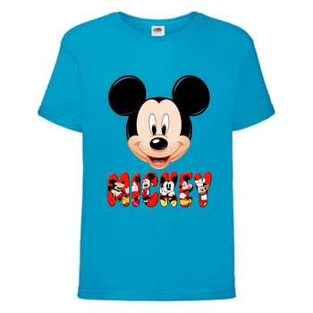 Футболка детская Микки Маус 004 (Mickey Mouse) синяя (MMS blu 004) 140 см