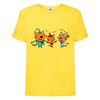 Футболка детская Три Кота 3 (Three Cats 3 TC yel 3) желтая 104 см