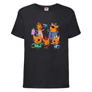 Футболка дитяча Три Кота 02 (Three Cats 02 TC blc 02) чорна 116 см