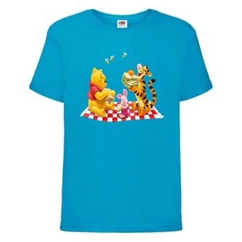 Футболка детская Винни Пух 017 (Winnie Pooh) синяя (WIP blu 017) 128 см