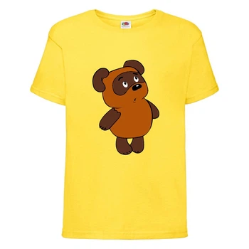 Футболка детская Винни Пух 009 (Winnie Pooh) желтая (WIP yel 009) 128 см