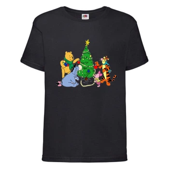 Футболка детская Винни Пух 002 (Winnie Pooh) черная (WIP blc 002) 164 см