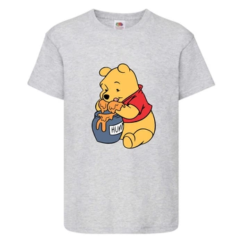 Футболка детская Винни Пух 004 (Winnie Pooh) серая (WIP gr 004) 128 см