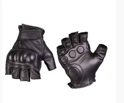 Перчатки тактические кожаные Mil-tec без пальцев черные размер M (12504502_M)