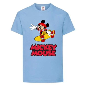 Футболка детская Микки Маус 008 (Mickey Mouse) голубая (MMS lbl 008) 116 см