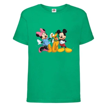 Футболка детская Микки Маус 011 (Mickey Mouse) зеленая (MMS grn 011) 140 см