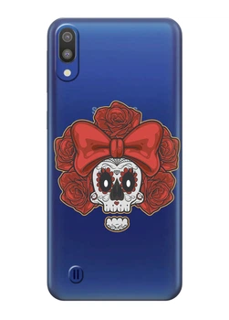 Прозрачный силиконовый чехол iSwag для Samsung Galaxy M10 Готический череп (M450)