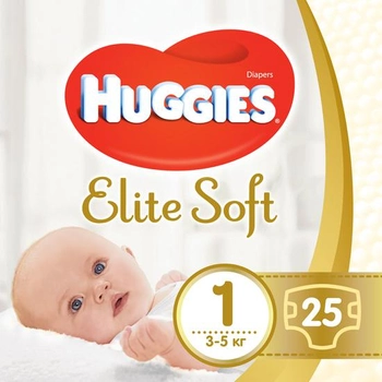 Подгузники Huggies Elite Soft 1 3-5 кг 25 шт Conv (5029053578040)