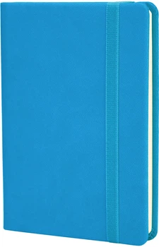 Деловая записная книга Optima Vivella А6 256 страниц в линейку на резинке Голубая (O20390-11)