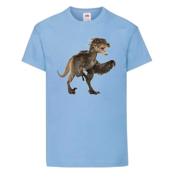 Футболка детская Парк Юрского Периода 0015 (Jurassic Park) голубая (JPK lbl 0015) 140 см