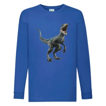 Лонгслив реглан Парк Юрского Периода 0016 (Jurassic Park) синий (JPK blu 0016) 128 см