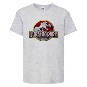Футболка детская Парк Юрского Периода 007 (Jurassic Park) серая (JPK gry 007) 128 см