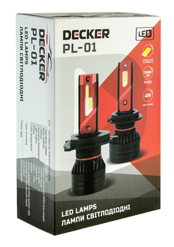 Світлодіодні лампи DECKER H7 LED PL-01 5000K 45W 9-32V 10000Lm 2 шт