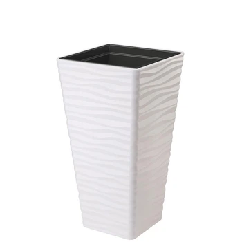 Горщик для квітів Form-Plastic Sahara Slim Квадро-30 білий зі вставкою (3950-011)