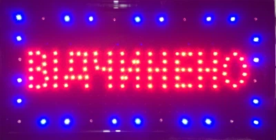 Вывеска светодиодная торговая Contour LED табличка реклама ВІДЧИНЕНО на украинском языке 48х25 см