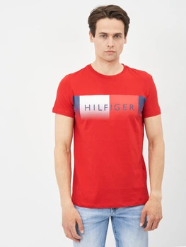 Футболка бавовняна довга чоловіча Tommy Hilfiger 10650.1 S Червона