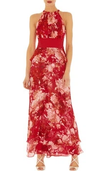 Платье Karen Millen макси шелк 14 L красное (11/11/133)