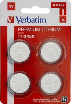 Bateria Verbatim Premium CR2450 3 V 4 szt Lithium (49535)
