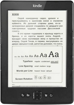 Электронная книга Amazon Kindle 5th Gen Black, 2GB, дисплей 6 E Ink, антибликовое покрытие, Wi-Fi/Bluetooth, веб-браузер, встроенный словарь, плотность 167 dpi, восстановленная, черная