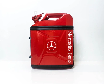 Подарок для мужчин Канистра-бар 20 л с маркой авто Mercedes-Benz Красная + 2 стакана в подарок Shop Monkeys (KA-Mercedes-Benz-5114)