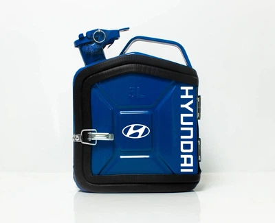 Подарок для мужчин Канистра-бар 5 л с маркой авто Hyundai Синяя + 2 стакана в подарок Shop Monkeys (KA-Hyundai-4207)