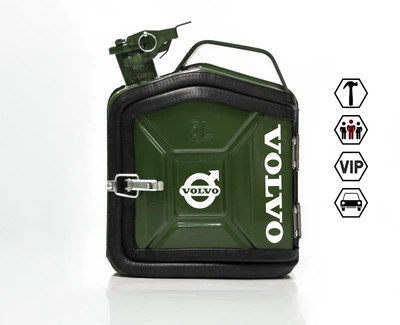 Подарок для мужчин Канистра-бар 5 л с маркой авто Volvo Хаки + 2 стакана в подарок Shop Monkeys (KA-Volvo-4525)