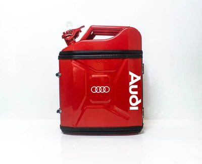 Подарок для мужчин Канистра-бар 20 л с маркой авто Audi Красная + 2 стакана в подарок Shop Monkeys (KA-Audi-5101)