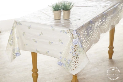 Клейонка кухонна Lace Ажур 1.32 м синьо-біла пог. м. (111-У)