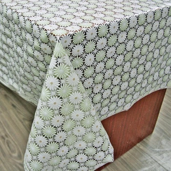 Клеенка кухонная Lace Ажур 1.32 м зелено-белая пог. м. (102-Е/006-D)