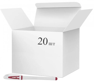 Набор гелевых ручек Klerk Красный 0.5 мм Белый корпус 20 шт (Я45363_KL0128-R_20)