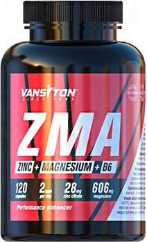 Бустер тестостерона Vansiton ZMA (Магний + Цинк + В6) 120 капсул (4820106592188)