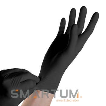 Рукавички нітрилові чорні одноразові нестерильні SFM без пудри 3.8 г розмір L 100 шт - 50 пар