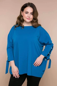 Туника с разрезами на рукавах Tatiana ТАТИ голубой 62